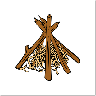 Bushcraft Fire Wood Shavings Posters and Art